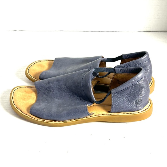 Born Cove Modern Blue Leather Flat Sandal Womens Size 8 M - Picture 3 of 10
